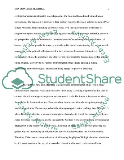 Environmental Ethics as a Branch of Environmental Philosophy