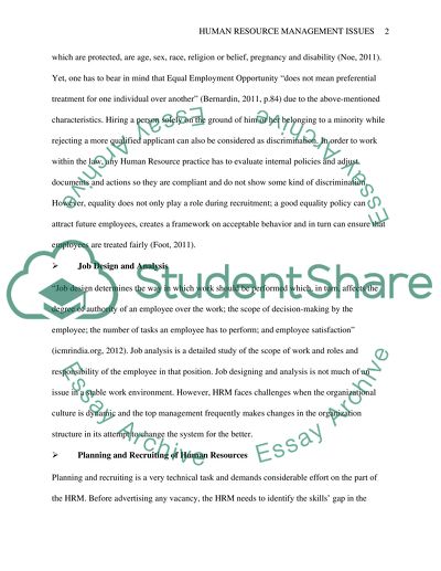 Human Resource Management Issues