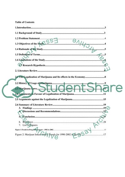 The Legalization of Marijuana and Its effects in the Economy
