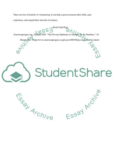 The Value of Volunteer Work