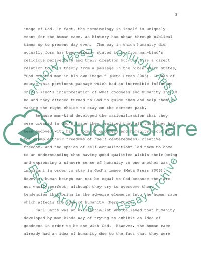 The Development of Humanity in Imago Dei