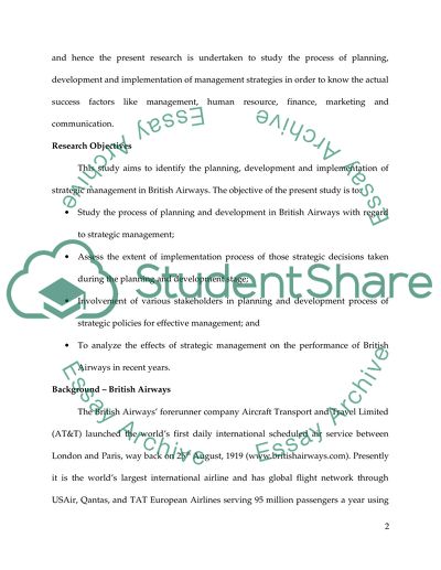 British Airways strategic management