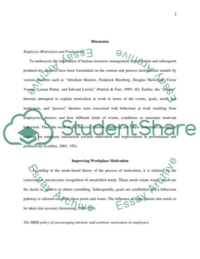 Policies for Workforce Motivation and Productivity