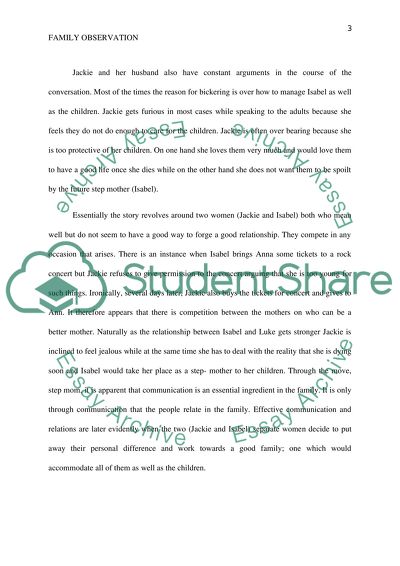 Family Observation Assignment