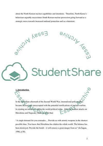 South Koreas Strategy in Response to North Koreas Nuclear Weapon