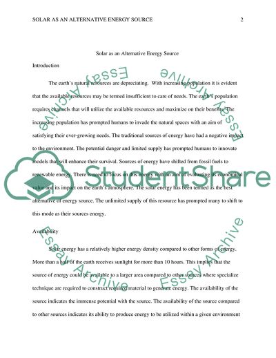 alternative energy essay introduction