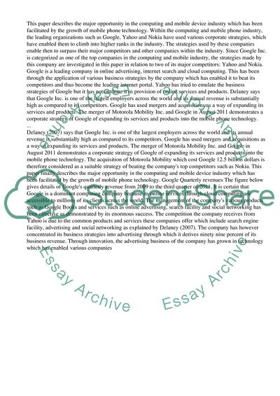 Corporate strategy: a comparative study of google inc