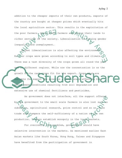 Effect of Market Liberalisation on African Economy