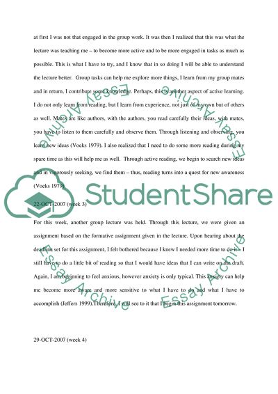 Personal Reflective Diary