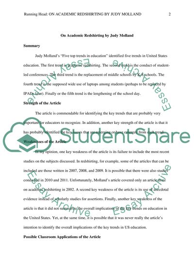 Academic Redshirting by Judy Mollard