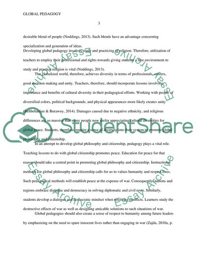 Global Pedagogy: Developing Global Philosophy