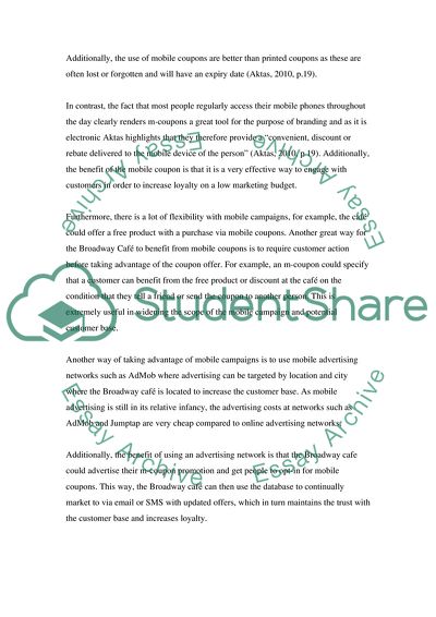 Mobile Marketing Applications: The Broadway Cafe