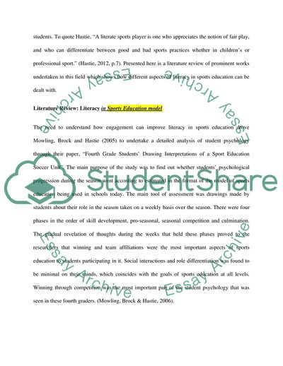 Literacy in Sports Education