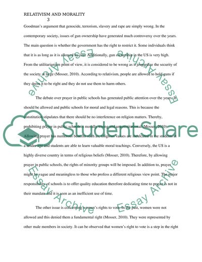 Relativism and Morality