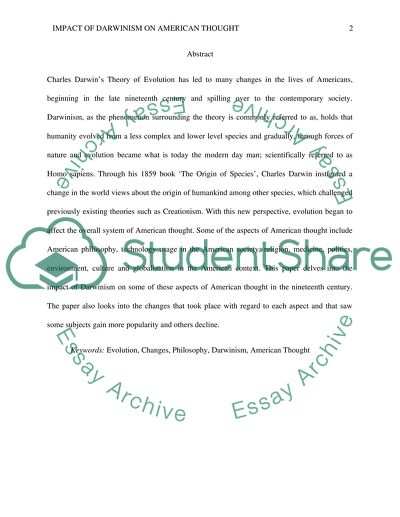 Impact of Darwinism on American Thought