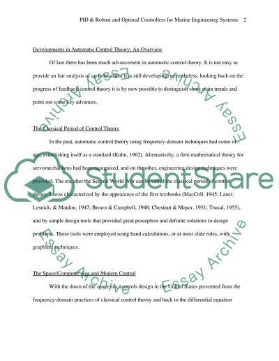 Controllers for Marine Engineering Systems