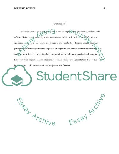 Use of forensics in the court system