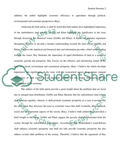 Summarize the main points Griffin, Khan and Ickowitz make in favor of redistributive land reforms