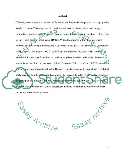 Nutritional Science: The Limitations of Dietary Assessments