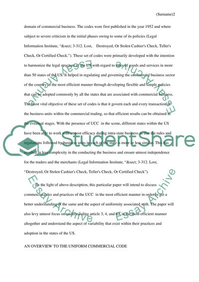 The Uniform Commercial Code