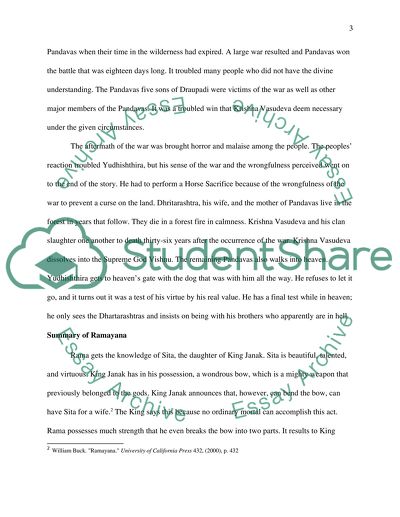 Two major epics, the Mahabharata and the Ramayana of India