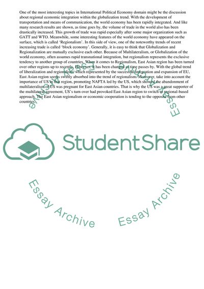Political Economy Factor of East Asian FTAs
