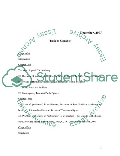 The status of Public Space