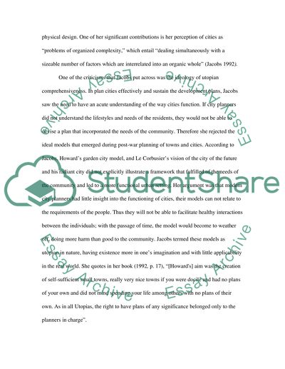 The Main Criticisms that Jane Jacobs Levelled at Urban Planning Thought at the Beginning of the 1960s