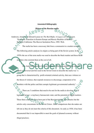 History of the Russian Mafia