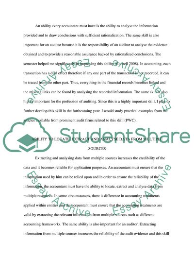 Individual reflective assessment