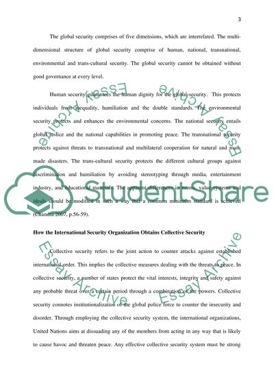 Critically assess the International Organisation structure to promote global security