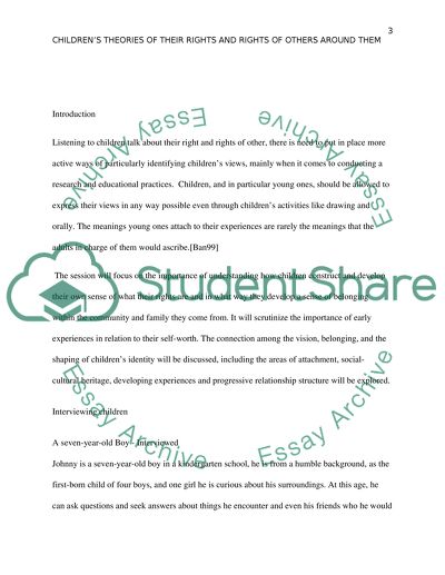 Childrens Theories of Their Rights and the Rights of Others