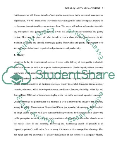 Key Principles of Total Quality Management