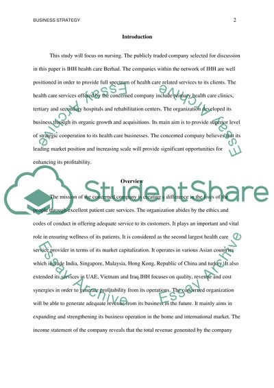 Business Strategy and Healthcare Services