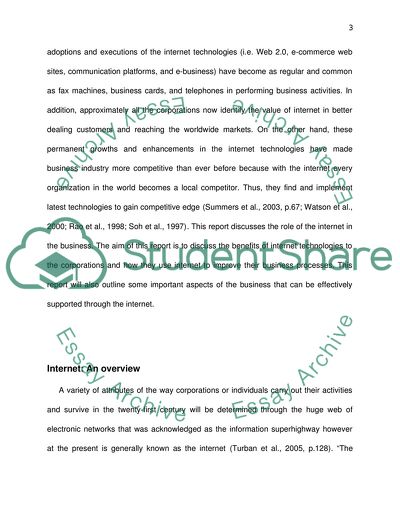 The Role of the Internet in Business