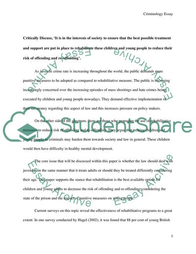 Whether the Law Should Deal with Juveniles in the Same Manner that It Treats Adult
