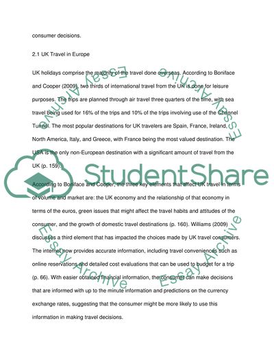 Influence of Changing Currency Rates on Consumer Travel Behaviour