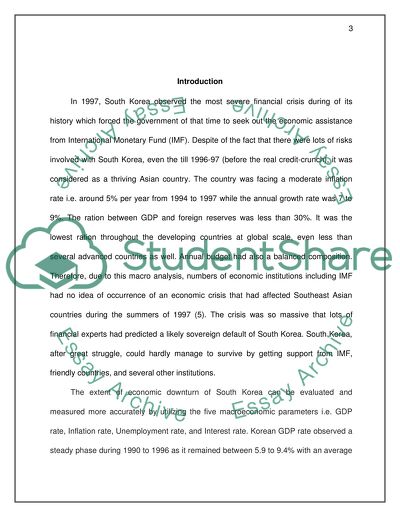 Financial Crisis in South Korea in 1997