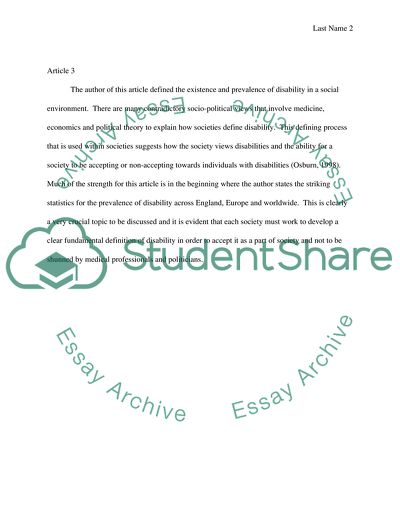 Current issues in disabilities studies Activity1