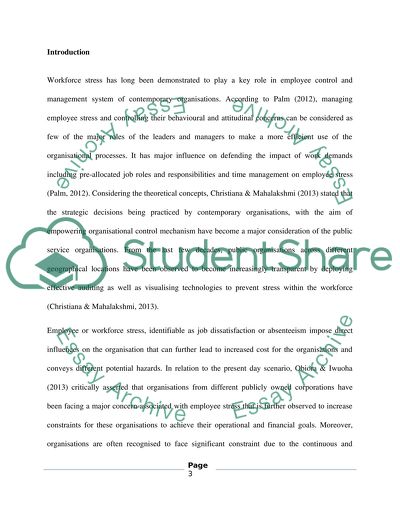 The impact of stressful employment in the public sector