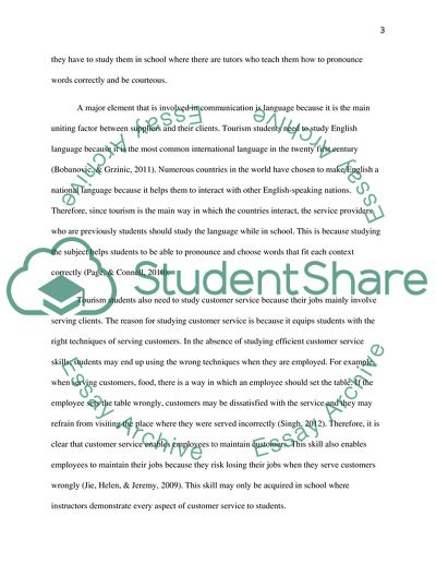 Important of academic skills for tourism students