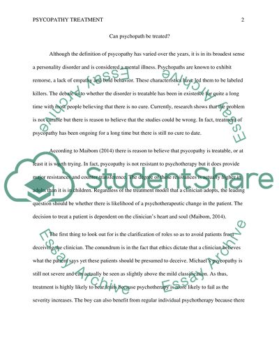 Psychopathy Threatment