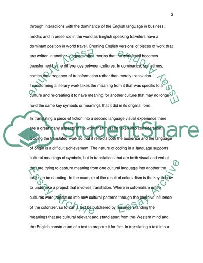 The Effects of the English Language and Culture in Translating a non-English Text into Film