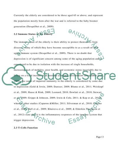 The Impact of Depression on an Elderly Persons Well-Being