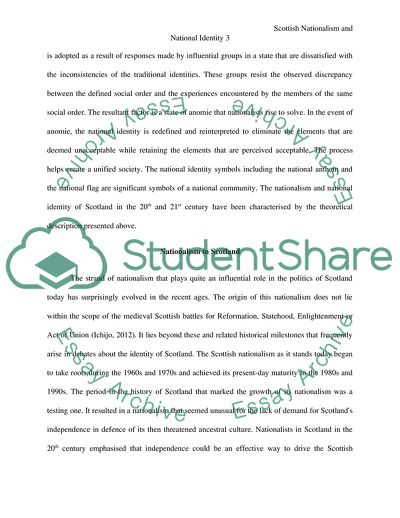 Scottish Nationalism and National Identity