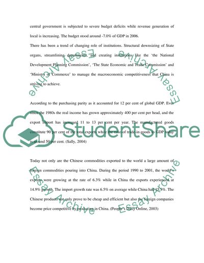 Economic Policy of China