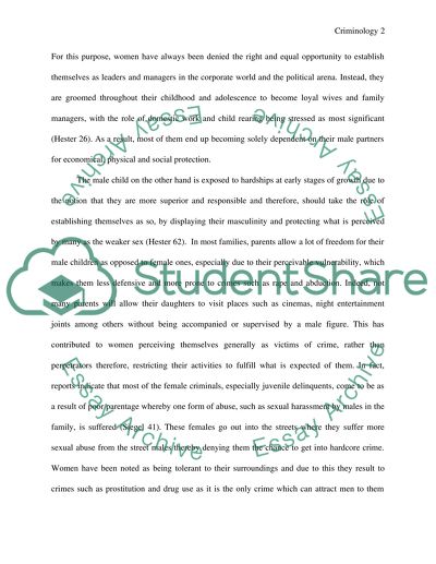 Gender Differences in the Crime Rate