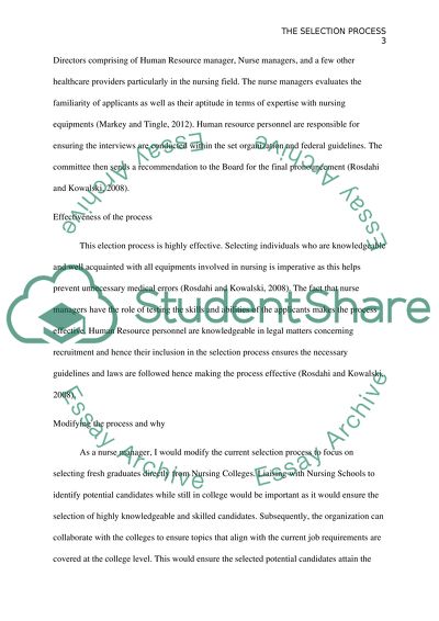 The Selection Process