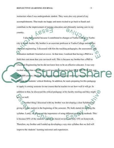 REFLECTIVE LEARNING JOURNAL