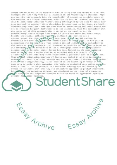 Strategic Business Analysis: Google Inc